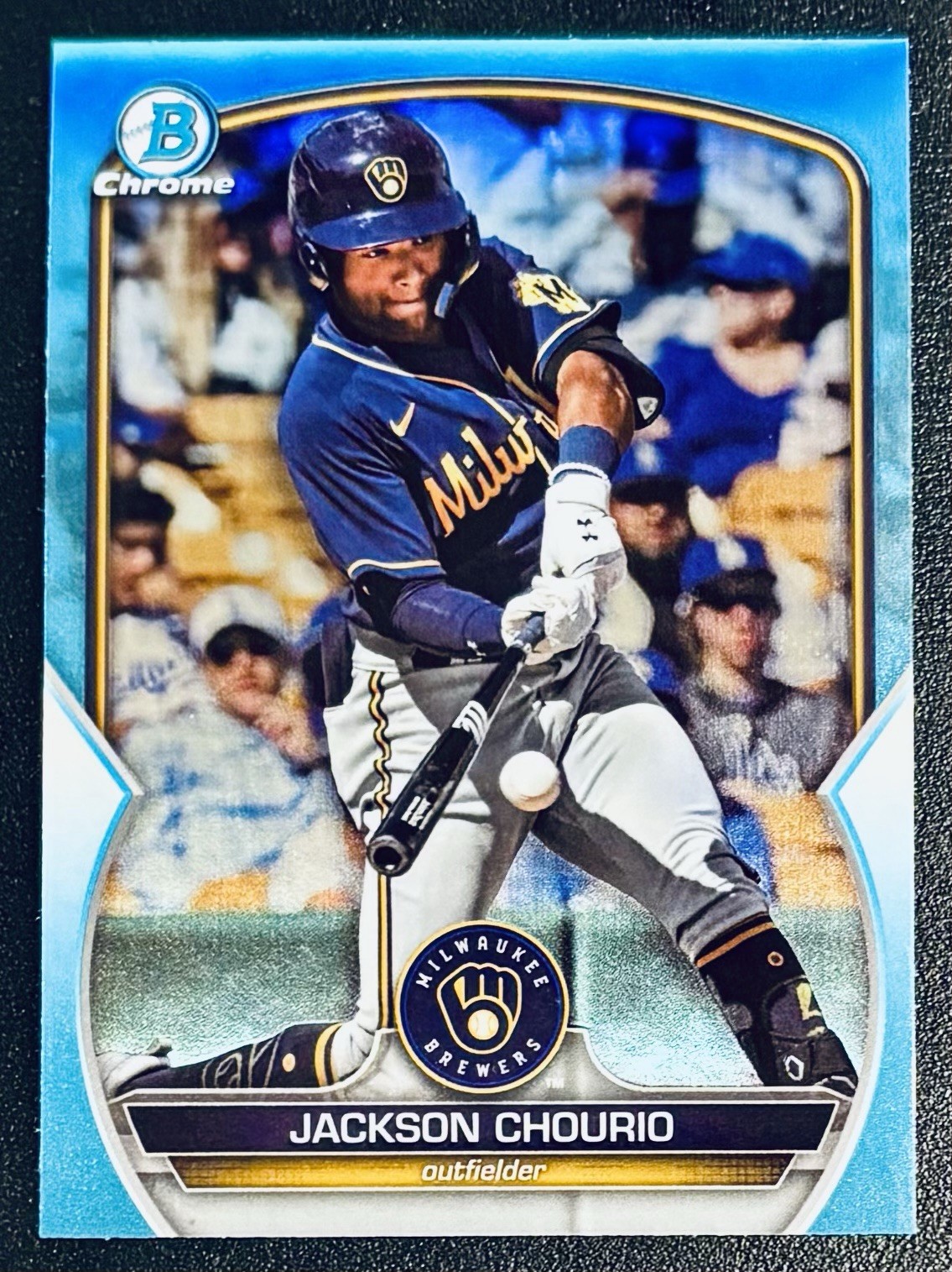 2023 Bowman Chrome Draft - Jackson Chourio (RC) #BDC-156  Sky Blue Refractor