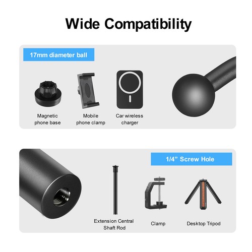 Camera stand  17mm Ball Head Adapter to 1/4" Screw Hole Mount Converter Stand - Picture 9 of 10
