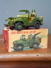 Vintage Army Willys Jeep Japan Tin Litho Friction Military Toy Car model w/ box
