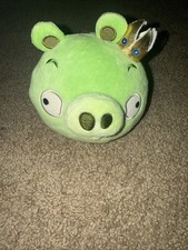Angry Birds 8 Green King Pig Stuffed Plush Toy Crown Rovio Commonwealth VG
