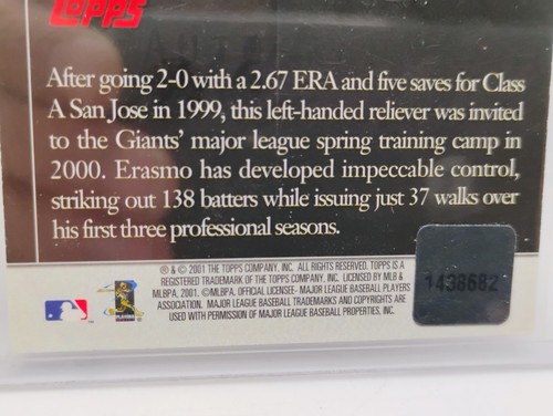 2001 Topps Erasmo Ramirez Golden Anniversary Autogrammkarte Giants - Bild 7 von 8