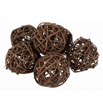 NaDeco Brunch Ball 8cm 6 Stk | Regenkugel | Rankenkugel | Rattanball | Dekokugel