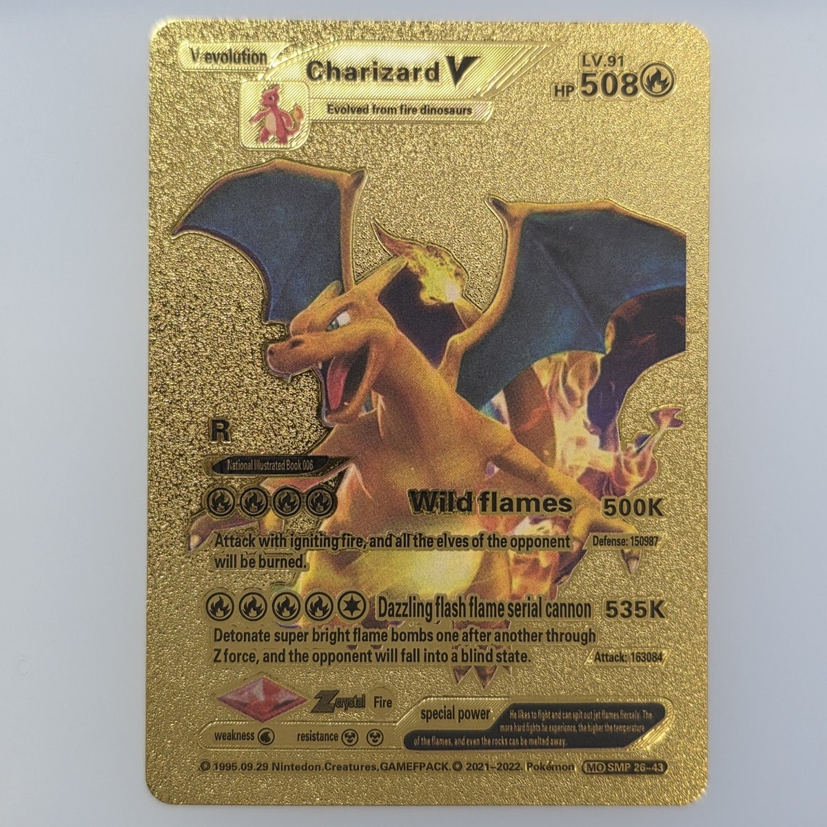 Pokemon Charizard V 508hp Gold Foil Fan Art Collector Card TCG | eBay