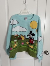 NWOT Disney Mickey Co Mickey's Garden Embroidered Cropped Sweatshirt 3XL