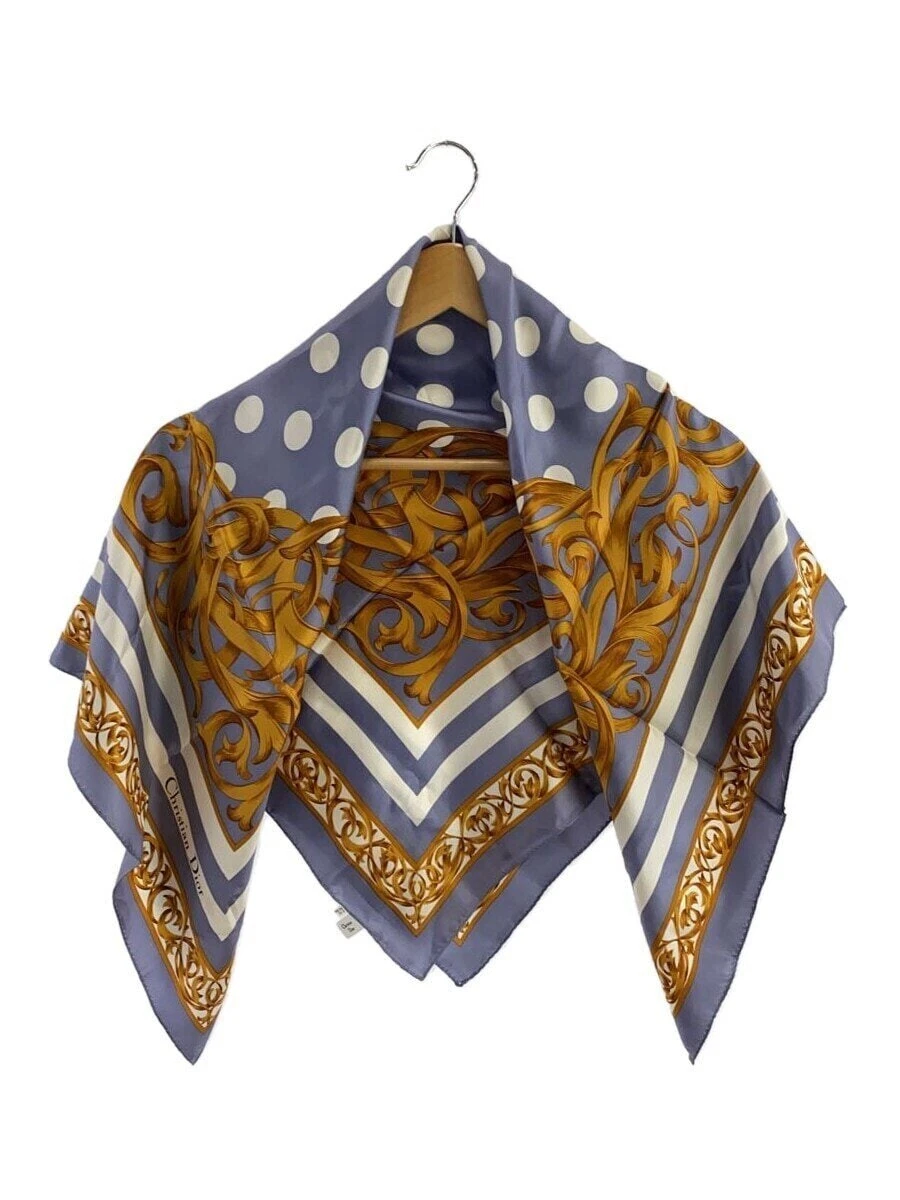 Christian Dior foulard soie BLEU motif intégral femme