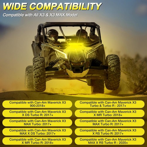 Shock Tower 13.5" LED Light Bar&Mount Bracket Kit For Can-Am Maverick X3 2017-25 - Foto 2 di 7