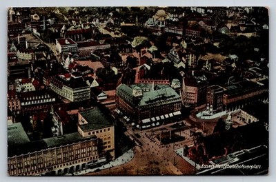 Essen Hauptbahnhofsvorplatz Germany Aerial View Vintage Postcard c1930s
