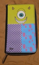 Buckle Down Original Disney Monster's Inc. Zip Around Wristlet Wallet EUC
