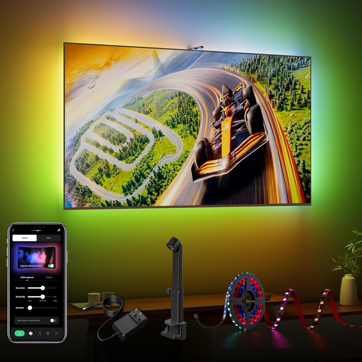 DecTok TV LED Backlight 15.5ft - TV Lights That Change with Screen