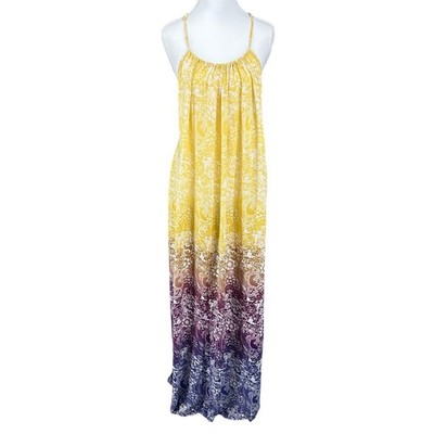 yellow purple ombre dress Purple Yellow Sunset Ombre Gradient Sunset A-Line Dress by julieerindesign