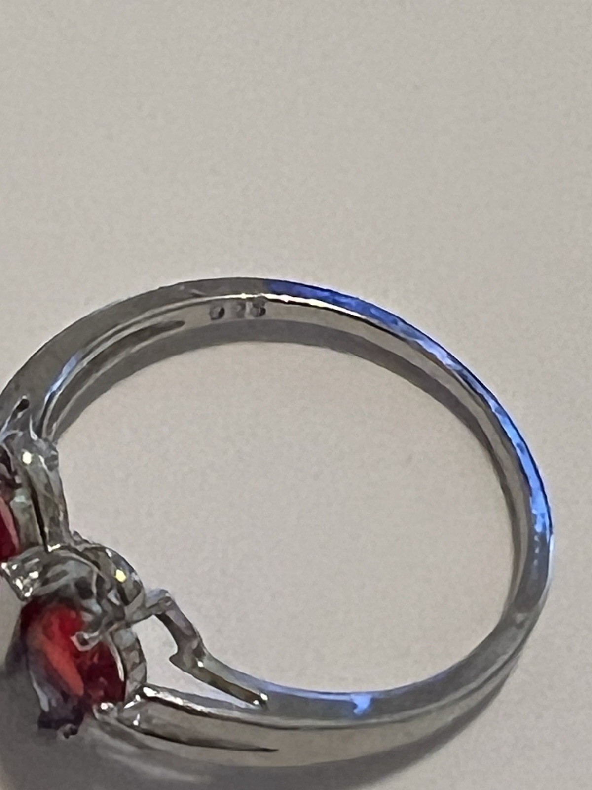 Simulated Ruby & Amethyst Butterfly Ring 925 Silv… - image 4