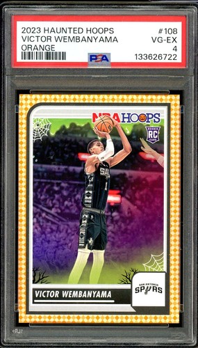 Victor Wembanyama Rookie Card 2023-24 Haunted Hoops Orange #108 PSA 4