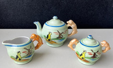 1930s Children  s Miniature Tea Set  Lustreware Porcelain, Dog Handles-Japan