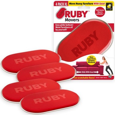 Ruby Movers Furniture Sliders For Carpet, As Seen on TV, Effortlessly Move