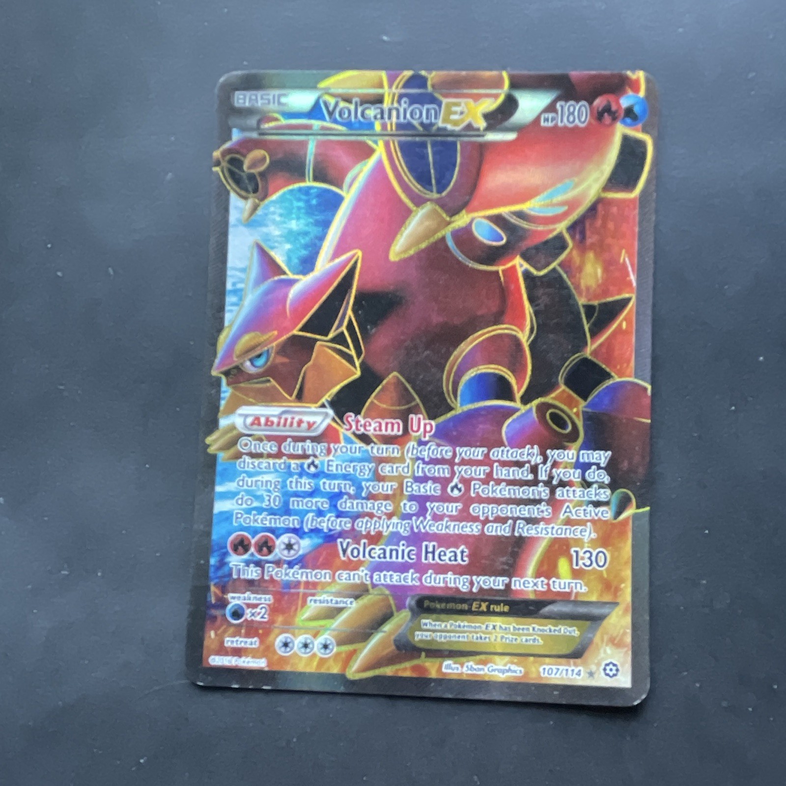 Volcanion EX 180 HP 107/114 XY Steam Siege Ultra Rare Full Art Holo