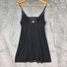Victorias Secret Slip Dress Medium Black Whimsigoth Fairy Grunge Babydoll Y2K