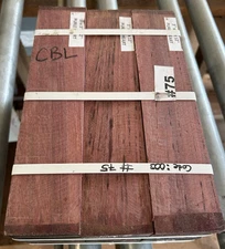 SIX EXOTIC PURPLEHEART TURNING BLANKS S4S KILN DRIED WOOD 2.5" X 2.5" X 12" CBL