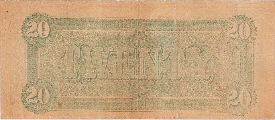CONFEDERATE STATES $20 BANKNOTE FEBRUARY 17, 1864 Libby Co. — PLEASE HELP ID - Image 3 of 3