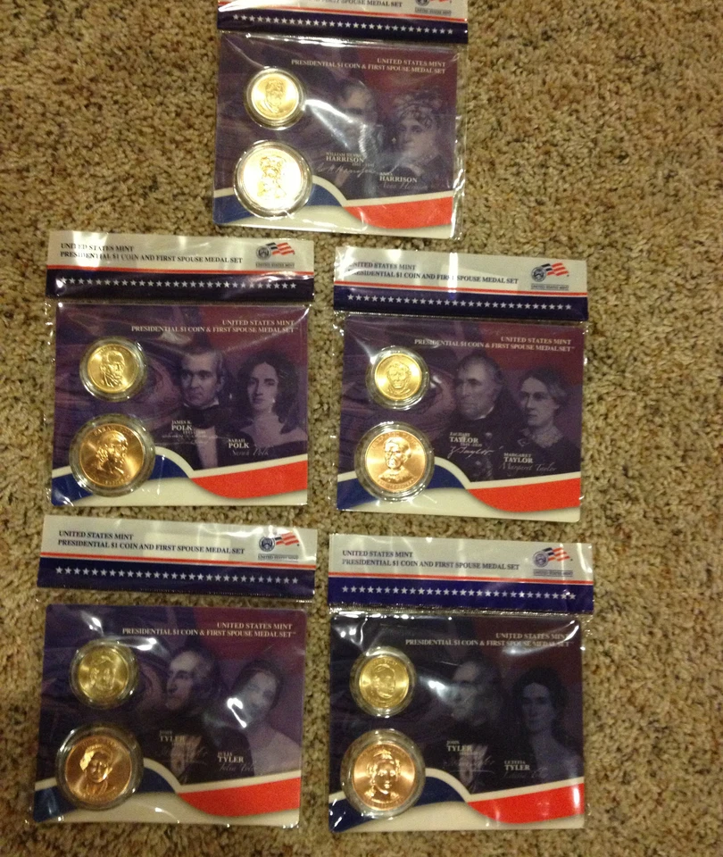 ALL 5 2009 PRESIDENTIAL $1 DOLLAR COIN & FIRST SPOUSE MINT MEDAL SETS LOT - Image 2 of 4