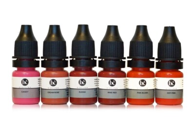 Biocutem Permanent Make-up Pigments, LIPS Ink Color Set for PMU lips, 6 pcs