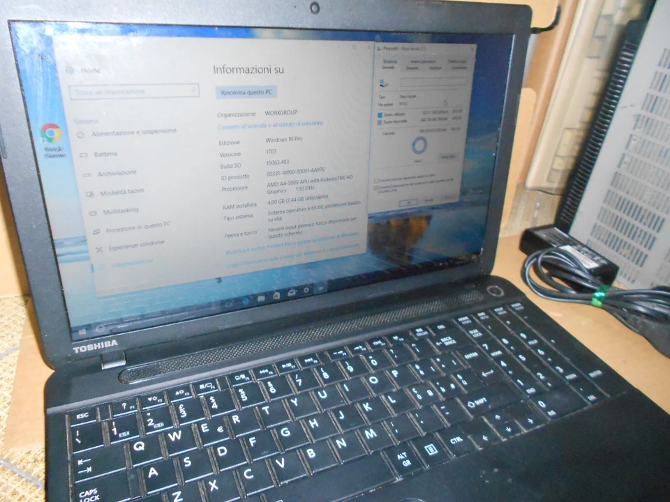 NOTEBOOK TOSHIBA C50D cpu AMD A4-5000  -  4GB RAM - Hdd 500GB - Immagine 4 di 4