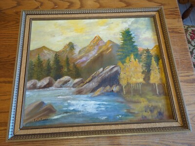 EDITH ROEDER LARGE ORIGINAL OIL CANVAS SIGNED PAINTING FRAMED RARE NATURE VTG PA