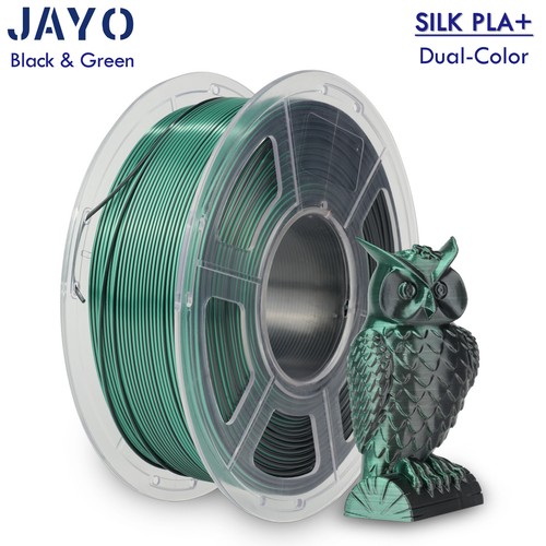 JAYO Dual-Color Black & Green SILK PLA+ 1,1kg 1,75mm 3D Drucker Filament glänzend - Bild 1 von 10