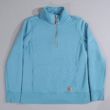LL Bean Quilted Pullover Women  s Size Sm Reg 1/4 Zip Sweatshirt Teal Green