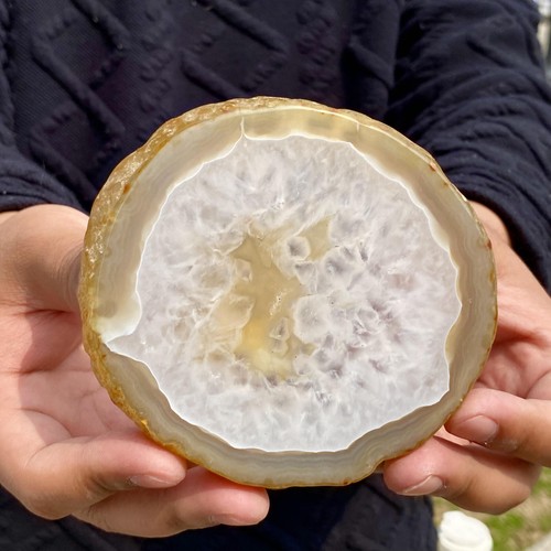 281G Natural Agate Slice Geode Polished Crystal Quartz Gemstone Healing - 第 4/12 張圖片