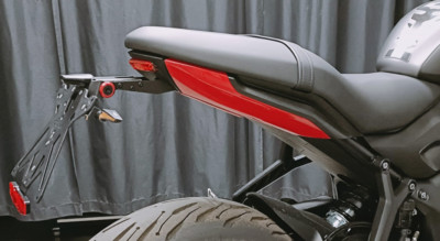 LIGHTECH VERSTELLBARER KENNZEICHENHALTER + RÜCKSTRAHLERLICHT TRIUMPH TRIDENT 660 2021-2025