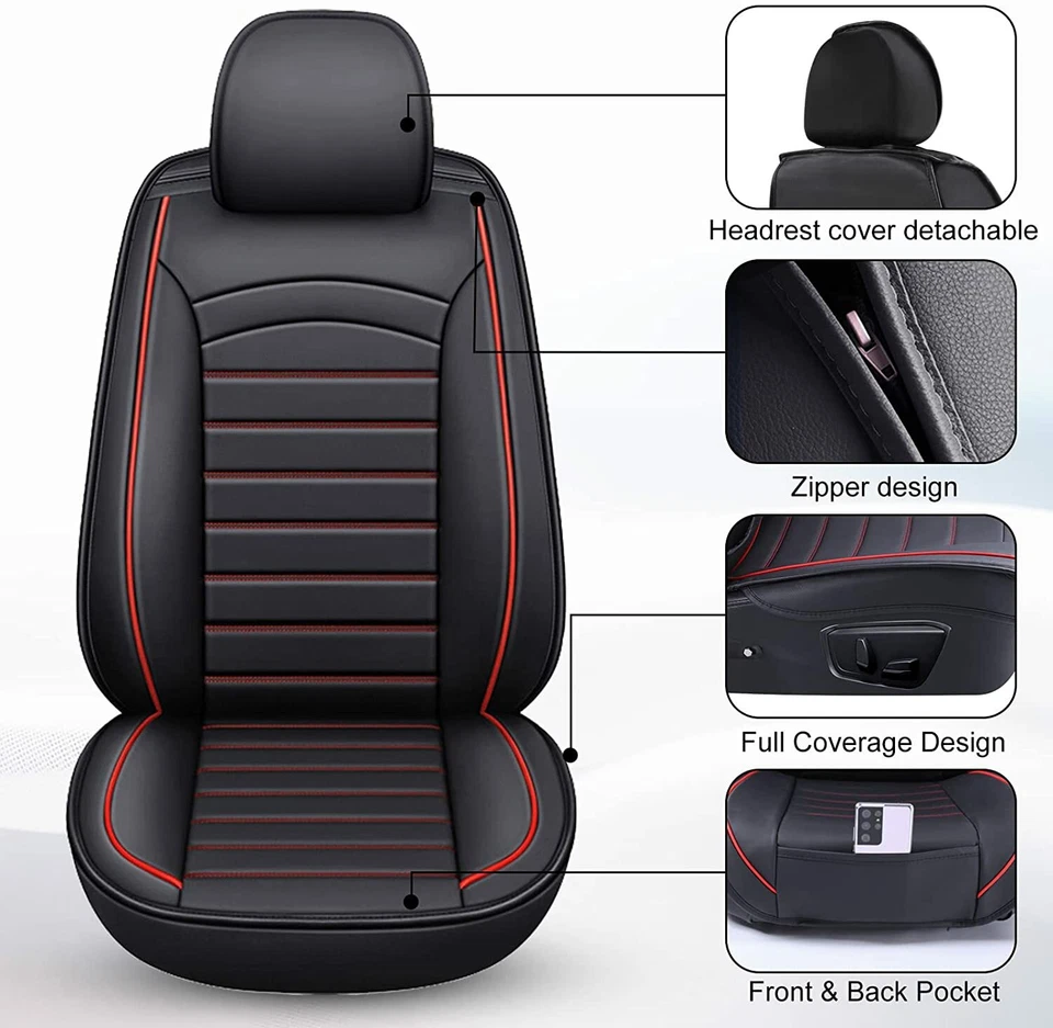 For 2000-2025 Peugeot 3008 PU Leather Car Seat Covers Front Seat Cushion 2pcs Foto 4 de 4