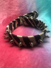 velour ZEBRA spiked COLLAR punk rock