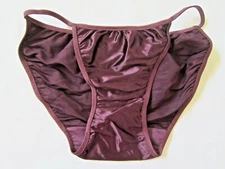 NEW VINTAGE Victoria Secret SECOND SKIN SATIN String Bikini PANTY L SISSY SILKY