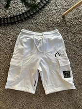 Evisu Kuro Printed Logo Shorts Relaxed Fit White