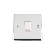 Full Range(WHITE) Polished Chrome Classic Sockets Light Switches Dimmers