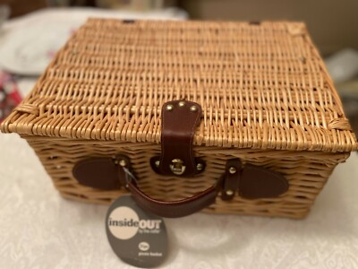 Picnic Time Inside Out By Cellar Classic Wicker Basket For 4 New 