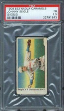 1909 E92 Nadja Caramel Johnny Siegle PSA 1.5 Cincinnati Reds