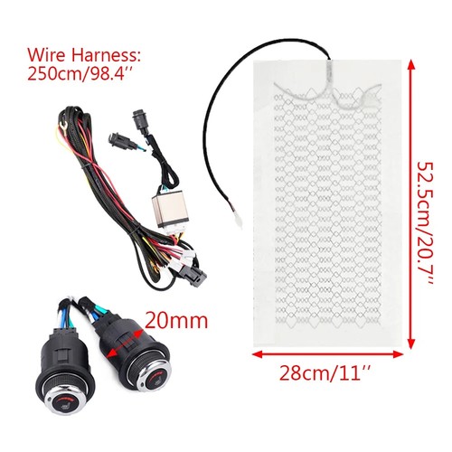 4 Pad 6 Level 2 Seats Car Carbon Fiber Heated Seat Heater Cushion Switch Set 12V - Picture 3 of 14