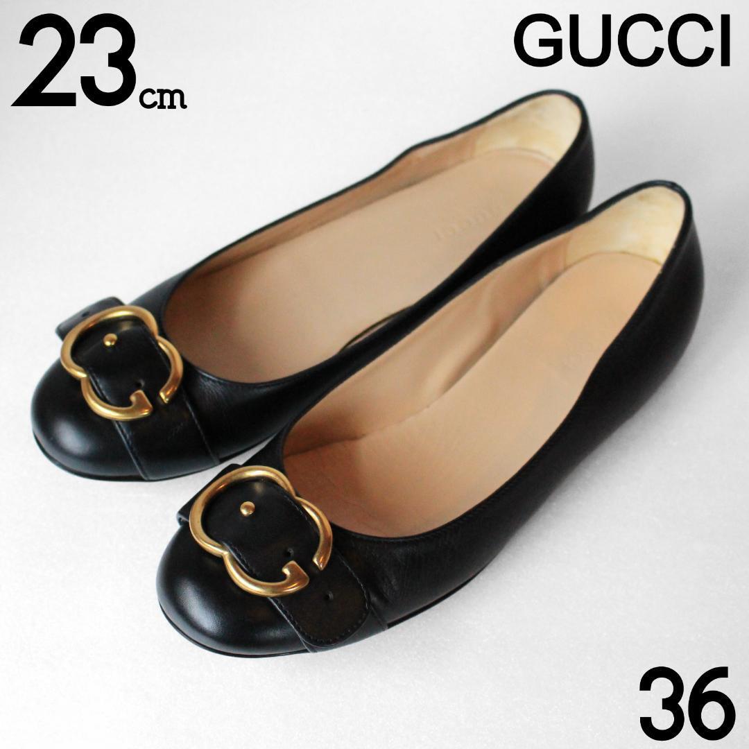 Women 6.0US Gucci Flat Shoes 23Cm Black Leather | eBay