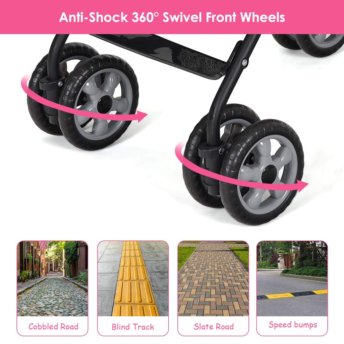 Baby Lightweight Stroller, Compact Travel Stroller for Airplane, Adjustable Back