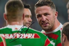 Sam Burgess Hand Signed 12x8 Photo - Rugby League Autograph - South Sydney 5.