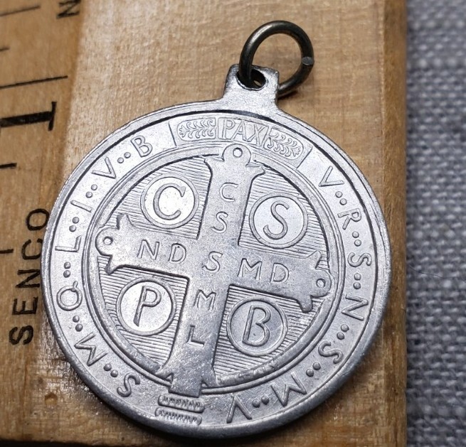 Vintage pendant Saint Benedict medal Christian G66 | eBay