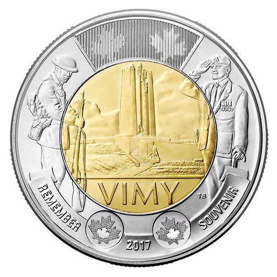 2017 CANADA 2 DOLLARS VIMY RIDGE BRILLIANT UNCIRCULATED TOONIE