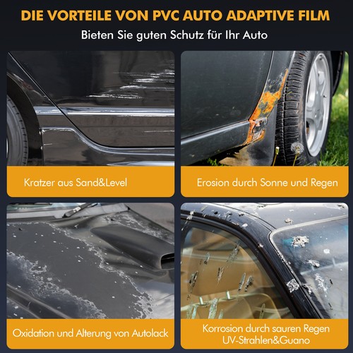 7D Auto Folie Glanz Schwarz KFZ Klebe Autofolie 300x30cm Blasenfrei & Luftkanäle - Bild 6 von 7