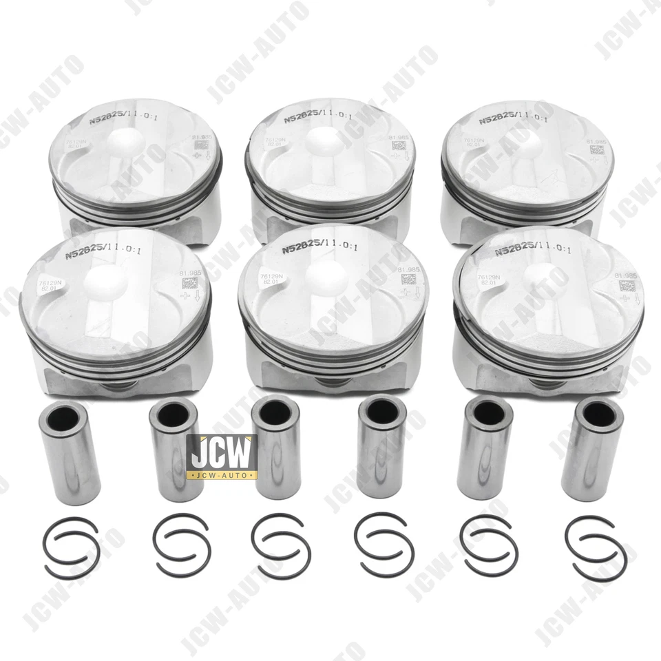 Juego de 6 anillos de pistón OEM Φ82mm CR 11:1 para BMW E60 E90 E92 323i 525i N52B25 2.5 Foto 2 de 4