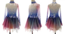 New Ice Figure Skating Dress Figure Skating Dress For Competition blue dyeing