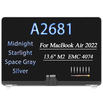 13.6'' for MacBook Air M2 2022 A2681 LED LCD Screen Replacement Full Assembly