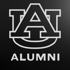 Auburn University Decal with ALUMNI or logo only White or Matte Silver