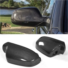 Carbon Fiber Side Mirror Cover Replacement For Audi A4 B8.5 A5 W/ Lane Assist