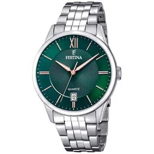Festina F20425/7 Men's Classic Green Dial Watch